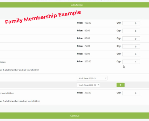 Family Membership Package Example